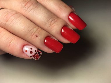 uzun çivi kırmızı sweets ile moda kırmızı manikür