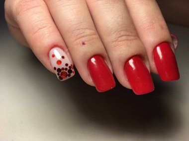 uzun çivi kırmızı sweets ile moda kırmızı manikür