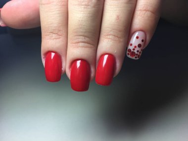 uzun çivi kırmızı sweets ile moda kırmızı manikür