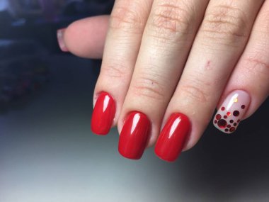 uzun çivi kırmızı sweets ile moda kırmızı manikür