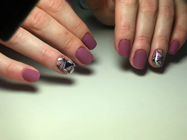 Modny Manicure Czerwony Abstrakcja Projektowania Tło Zakole — Zdjęcie stockowe