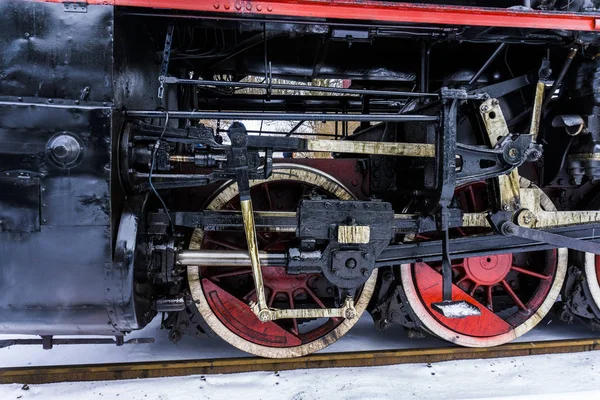 Details Steam Locomotive Wheels Wheels Mechanism — Stock Photo, Image
