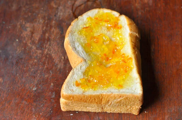 Volkoren Brood Borstel Met Sinaasappel Marmelade — Stockfoto