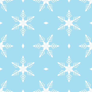Beyaz kar taneleri ile mavi arka plan, kış dikişsiz vektör il