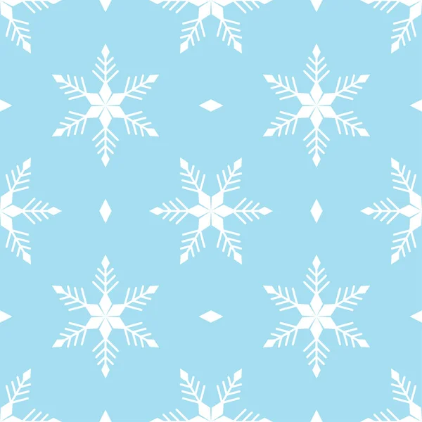 Kék háttér fehér hópelyhek, télen varratmentes vektor Il — Stock Vector