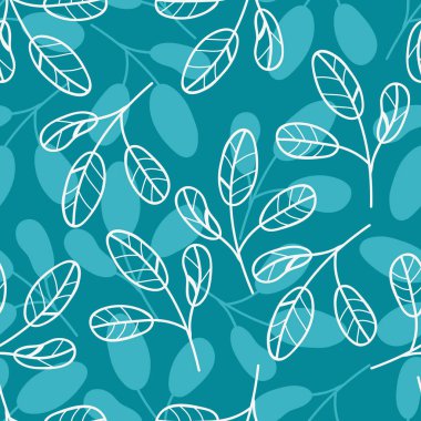 Vektör dekoratif tarzda desen bırakır. Beyaz ve turkuaz l