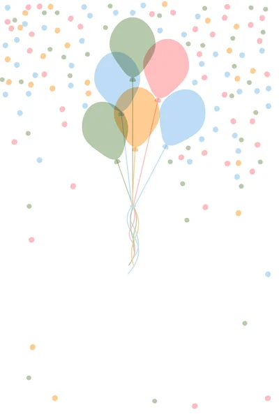 Demet uçan h ile Vektör mutlu doğum günü tebrik kartı şablonu — Stok Vektör