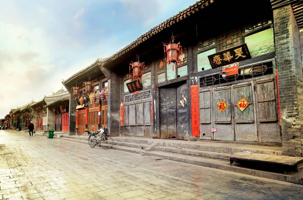 Pingyao China Mai 2017 Die Dekoration Roter Lampions Auf Den — Stockfoto