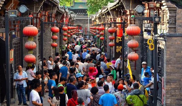 Pingyao China Mayo 2017 Peaple Mercado Calle Pingyao Ancient Town — Foto de Stock