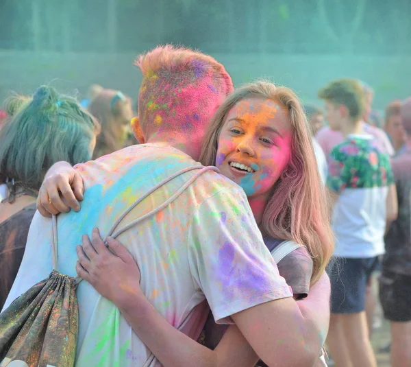 Cracow Poland June 2018 People Dancing Celebrating Music Colors Festival — Stock Photo, Image