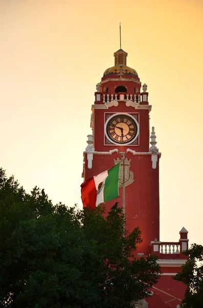 Municipio Merica Notte Yucatan Messico — Foto Stock