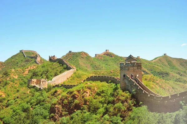 Vista Estiva Della Grande Muraglia Cinese — Foto Stock