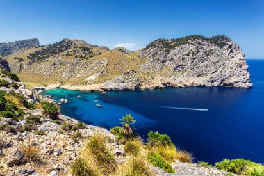 Güzel görünüm Cala Figuera Beach Mallorca, İspanya