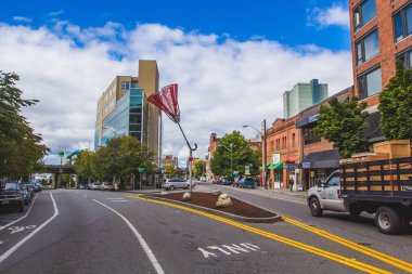 Angie'nin şemsiye heykel şehir Seattle