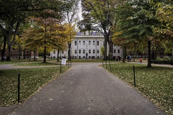 Бостон Сша Жовтня 2015 Гарвардський Дворі Ходити Вулицями Восени — стокове фото