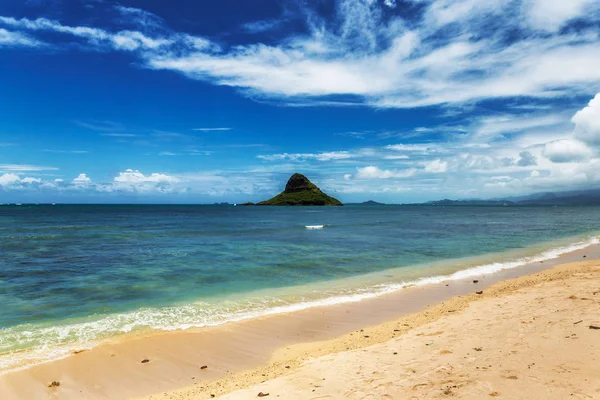 Chinees Hoed Beach Resort Prachtige Turquoise Water Kualoa Beach Oahu — Stockfoto