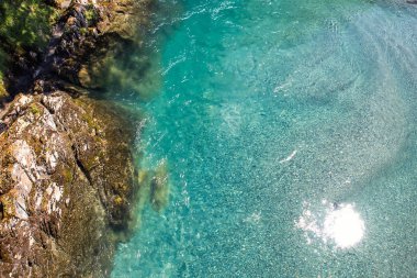 Mavi havuzları - güzel yer, Makarora Nehri üzerinde South Island, Yeni Zelanda
