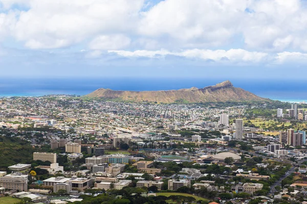 Uitzicht Honolulu Stad Diamond Head Van Tantalus Uitkijk Oahu Hawaii — Stockfoto