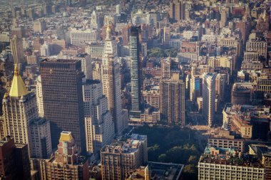 Manhattan Midtown binalar üstten görünüm, tonlu görüntü