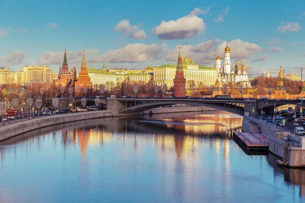 Vista Del Río Moskva Del Kremlin Desde Puente — Foto de Stock