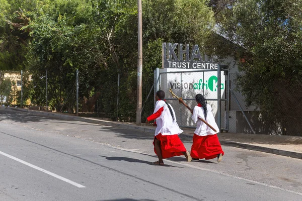 Stellenbosch Sydafrika November 2018 Flickor Från Kyrkan Körs Gatan Kayamandi — Stockfoto