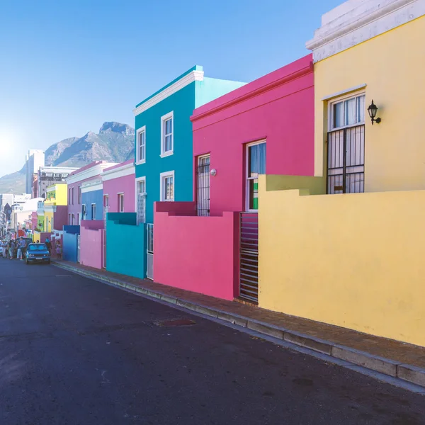 Kaap Dzielnicy Kolorowe Domy Cape Town Republika Południowej Afryki — Zdjęcie stockowe