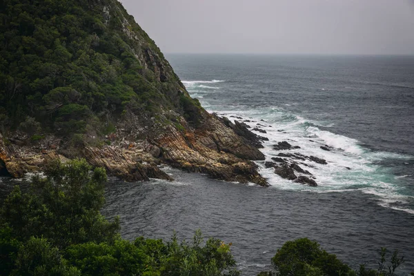 Dark Rocky Coastal Landscape View Tsitsikamma National Park South Africa — Stock Photo, Image