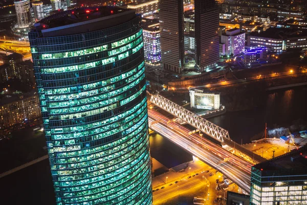 Moskau Russland November 2018 Moskau City Business District Night View — Stockfoto