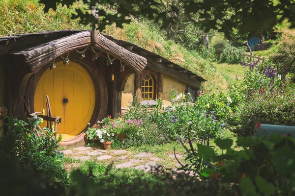 Matamata Nowa Zelandia Grudnia 2018 Mały Dom Miejscowości Hobbiton — Zdjęcie stockowe