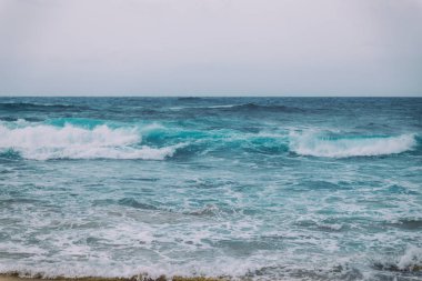 Okyanus dalgaları plaja Retro vintage arka plan görüntüsü