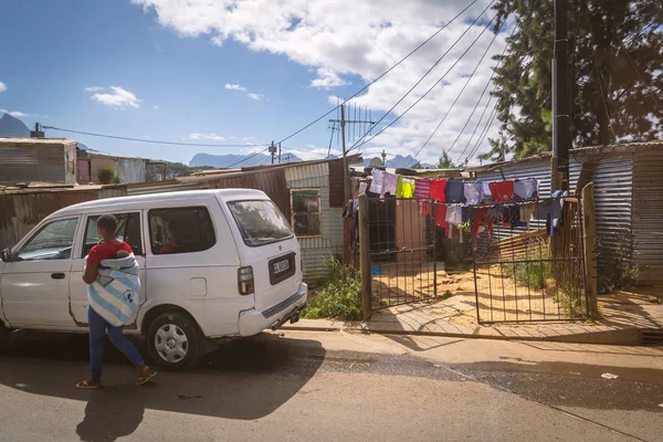 Stellenbosch Sydafrika November 2018 Människor Gatorna Kayamandi Township — Stockfoto