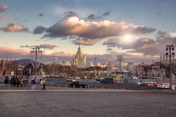 Moskau Russland November 2018 Abendblick Moskauer Stadtzentrum Der Nähe Des — Stockfoto