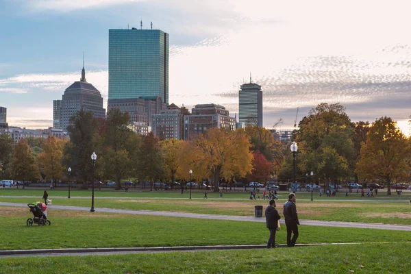 Boston Usa Ottobre 2015 Sentiero Boston Parco Comune Nella Stagione — Foto Stock