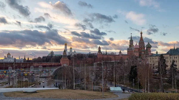 Blick Auf Das Moskauer Stadtzentrum Bei Sonnenuntergang — Stockfoto