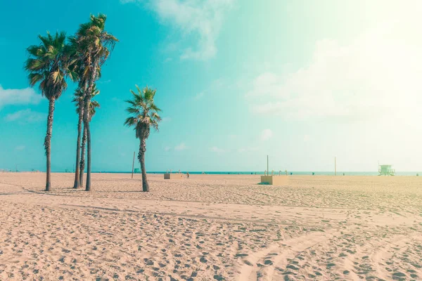 Híres Homokos Velence Strand Los Angeles Vintage Tónusú Kép — Stock Fotó