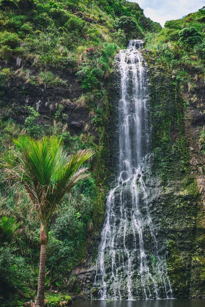 Karekare Alta Cachoeira Perto Auckland Nova Zelândia — Fotografia de Stock