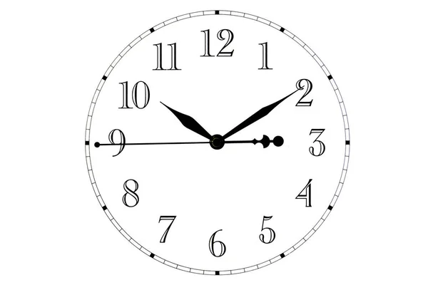 分離されました 時計の文字盤の平面図です 時計のダイヤル 時計の針 — ストック写真