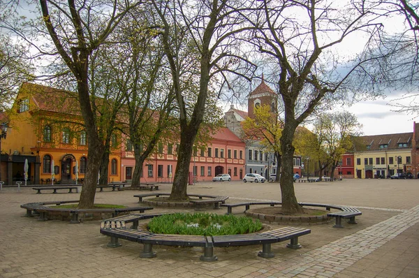 Kaunas Litauen Maj 2017 Kaunas Gamla Stadsdel Torget Vårens Tid — Stockfoto