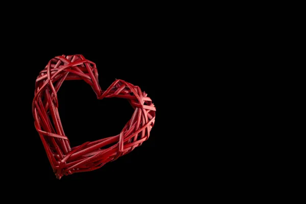 Dia Dos Namorados Isolado Coração Vermelho Com Buraco Tecido Uma — Fotografia de Stock