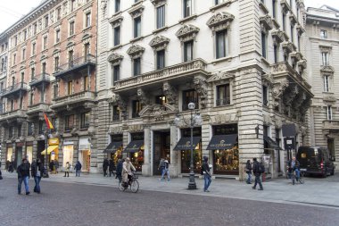 Milano, Italya, 23 Kas 2017. Milano 'nun Merkezi bölümü, Gutteridge Shop