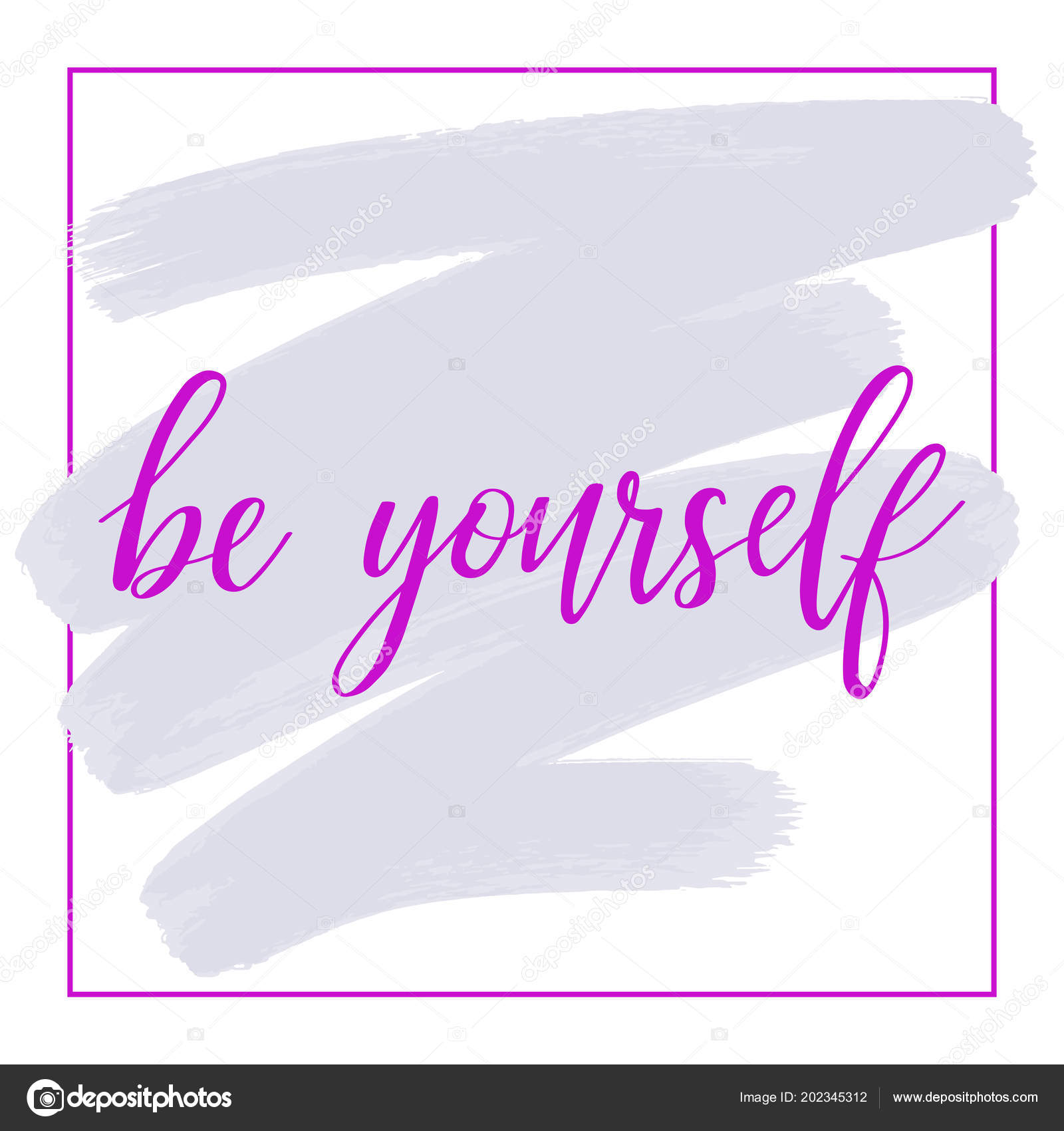 Be Yourself Pink Hand Lettering Inscription Text Motivation And