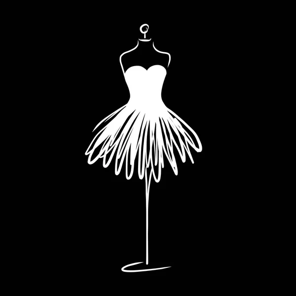 Icono de moda maniquí a medida sobre fondo blanco. Atelier, diseñador, constructor, modista objeto. Símbolo de costura negra, silueta fondo blanco. Ilustración vectorial . — Vector de stock