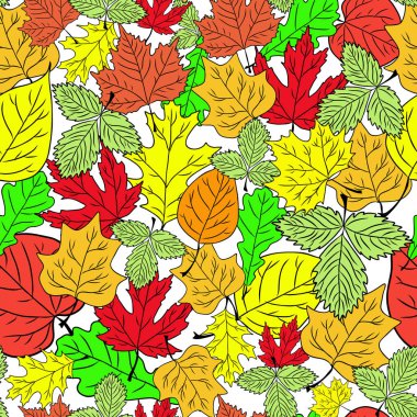 renkli sonbahar yaprakları ile desen, vektör