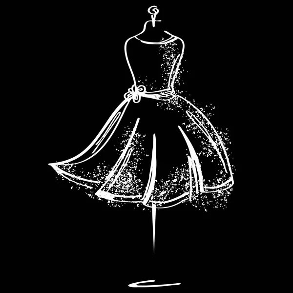 Kukla moda ikonu beyaz arka plan üzerinde terzi. Atelier, tasarımcı, Oluşturucu, terzi nesne. Siyah Couture sembol siluet beyaz arka plan. Vektör çizim.