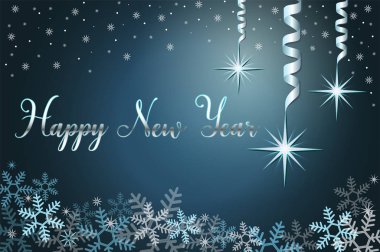 Kar ve yıldız kış tatil arka plan