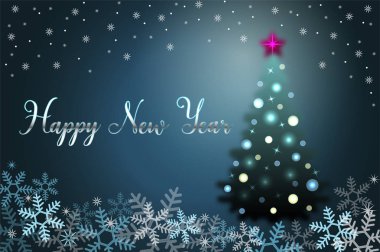 Kar ve kürk-ağaç kış tatil arka plan