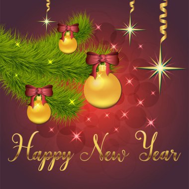 Yıldız ve pırıltılar kırmızı zemin üzerine parlak çizimi