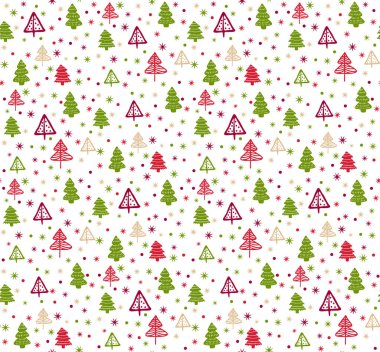 Seamless pattern with Christmas fir-trees. Vector.