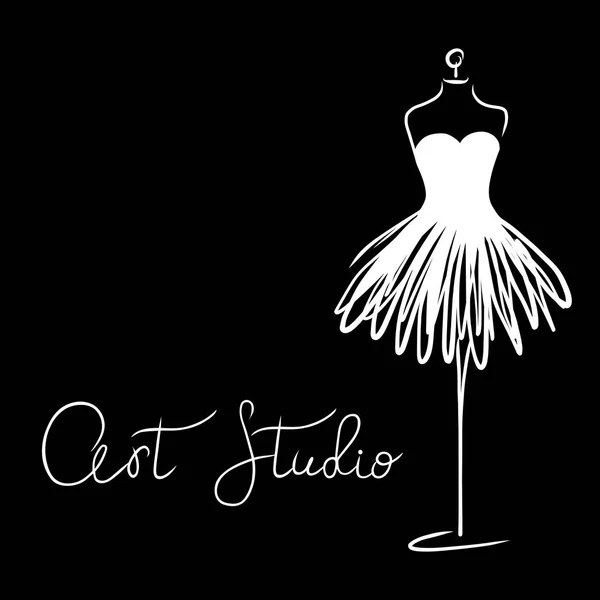 Logo moda stüdyosu. Özel el yapımı hat, moda salon için yazı vektör fırça.