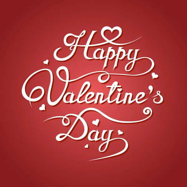 Buon San Valentino Biglietto Auguri Romantico Poster Tipografico Con Calligrafia — Vettoriale Stock